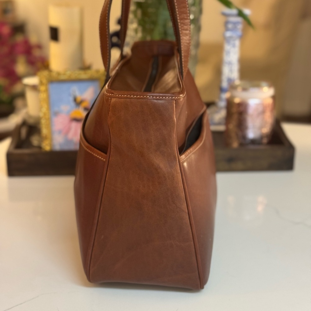 🤎 LEVENGER MADE IN ENGLAND BROWN LEATHER TOTE BAG! - Picture 4 of 10